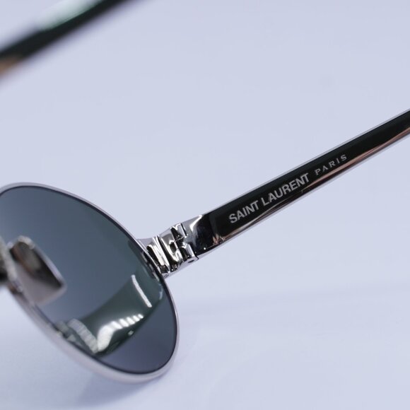 ?️ New Saint Laurent SL692 002 Sunglasses - Shiny Silver Frame, Grey Lenses